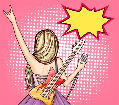 Rockstar Girl Stock Vector Illustration Of Rock Microphone 19874445