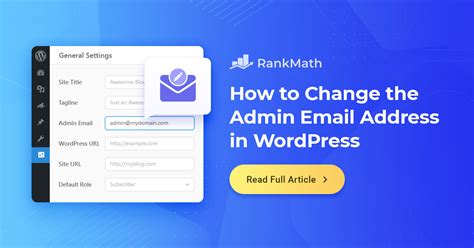 How To Change The Admin Email Address In WordPress The Easy Way Rank Math
