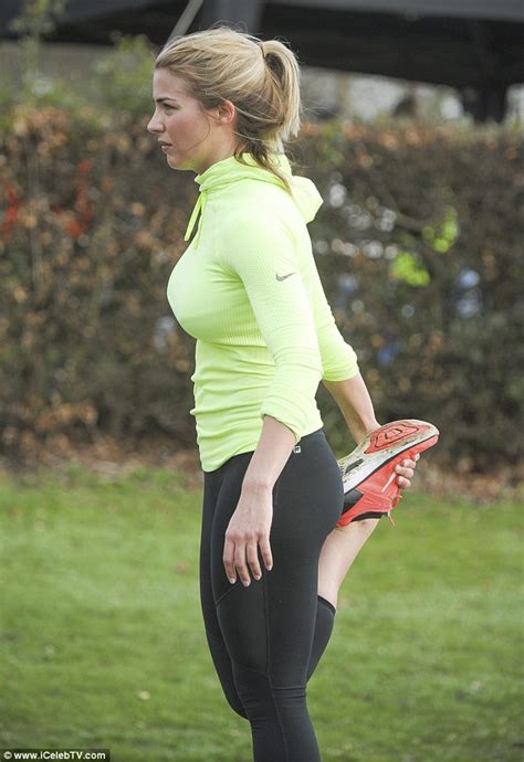 gemma atkinson shows off her ample bosom and pert posterior for fun run daily mail online