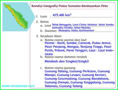 Jawaban Kondisi Geografis Pulau Sumatera Berdasarkan Peta Soal Kelas