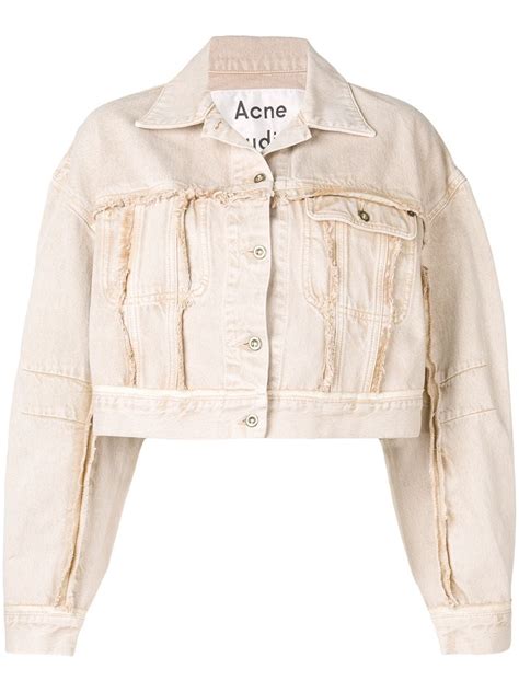 Acne Studios Cropped Denim Jacket Brown Clothes Fashion