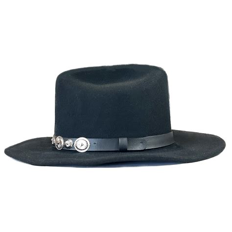 Rockmount Crushable Black Felt Concho Western Cowboy Hat
