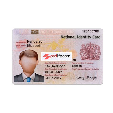 Uk Id Card Psd Template Full Editable With All Font