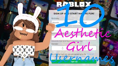 10 Untaken Aesthetic Girl Roblox Usernames Youtube