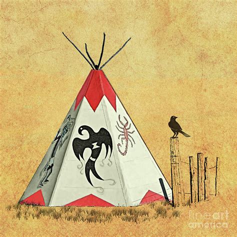 Teepee Native American Symbols Mixed Media By Gabriele Pomykaj Fine