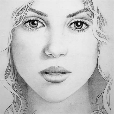 Shakira Pencil Drawing On Pantone Canvas Gallery