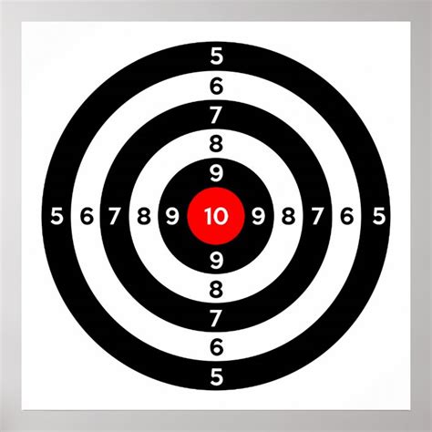 gun shooting range bulls eye target symbol poster zazzle ca