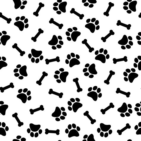 Seamless Pattern With Bones And Paw Prints Of Animals 3193573 Vector
