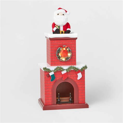 Animated Chimney With Santa Decorative Figurine Wondershop