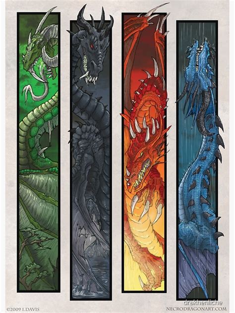 Elemental Dragons Canvas Print By Drakhenliche Redbubble