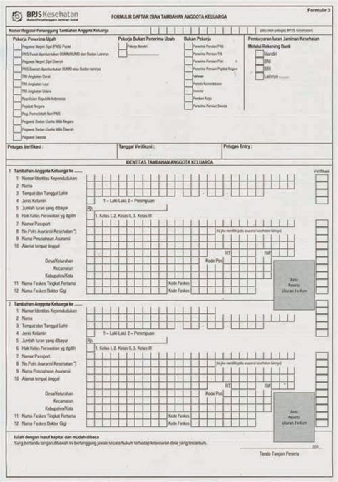 Formulir Pendaftaran BPJS Kesehatan Info Berita
