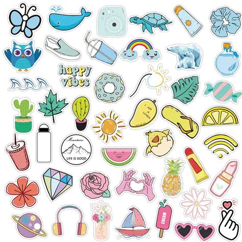 50pcsset Kawaii Cute Vsco Sticker Pack For Decal Girls Things On