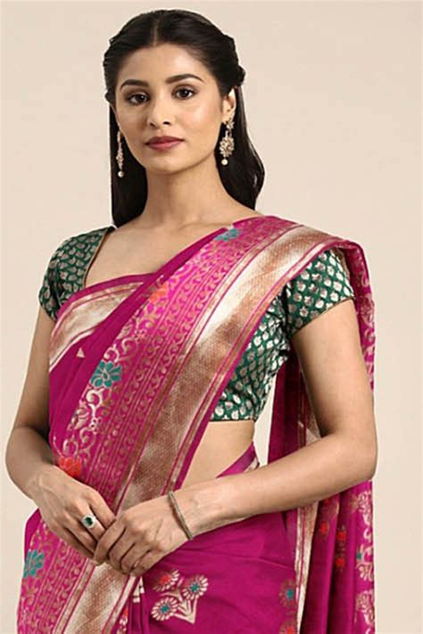 Banarasi Art Silk Weaving Saree In Pink Saree Fashion Silk
