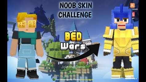Noob Skin Challenge In Bedwars Bmgo Youtube