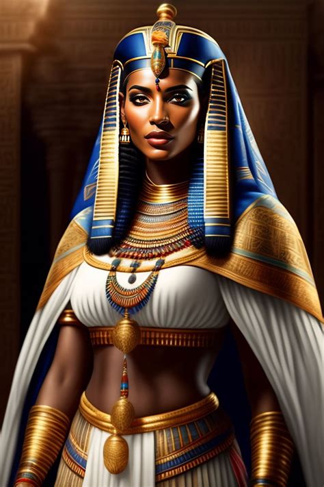 an egyptian woman wearing gold and blue