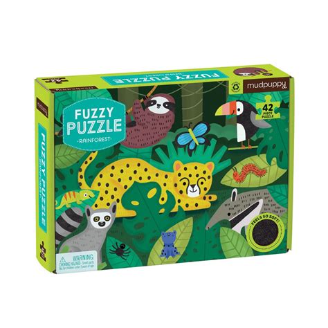 Mudpuppy Fuzzy Puzzle Rainforest Puzzle Game For 3 Year Old Kids