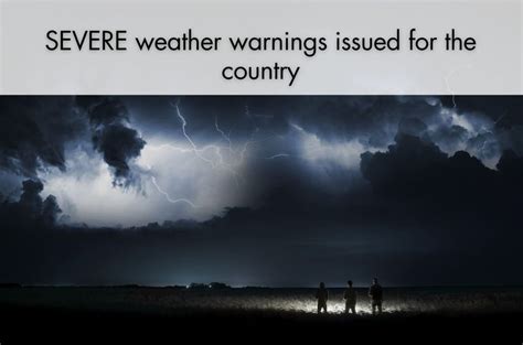 Several Severe Weather Warnings Across The Country Today