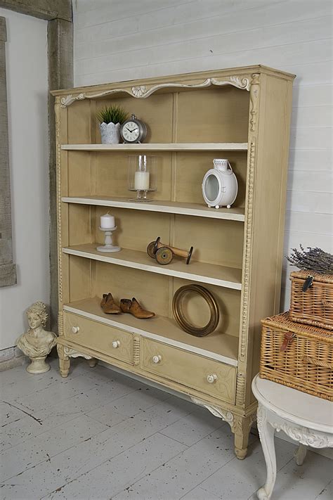 Shabby Chic Antique Bookcase With Beautiful Detailing