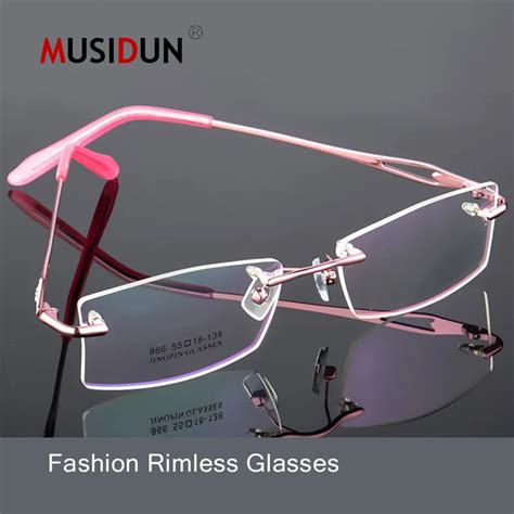 fashion optical rimless glasses man woman myopia eyeglasses frame female superelastic ultra