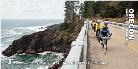 Oregon coast bicycle route map, by the Oregon Bicycle and Pedestrian