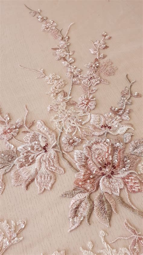 Get the best deals on wallpaper rolls & sheets when you shop the largest online selection at ebay.com. Pink beaded floral lace fabric - 3D lace & embroidery ...