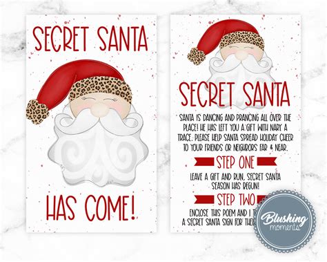 Secret Santa Christmas Game Printable Secret Santa Activity Etsy 日本