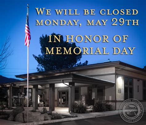 Closed Memorial Day Humane Society Of Ventura County