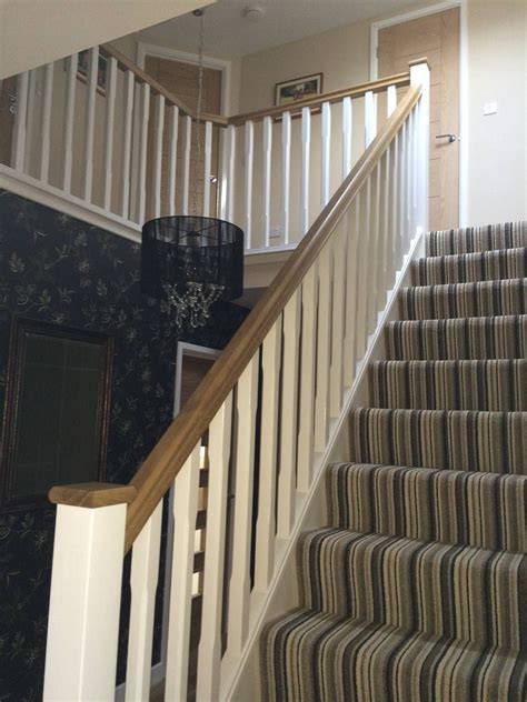Basic Staircase With Oak Handrail And Pine Stop Chamfered Spindles