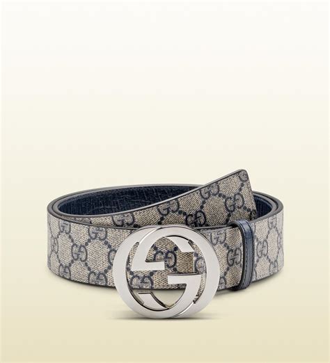 Lyst Gucci Belt With Interlocking G Buckle In Blue For Men