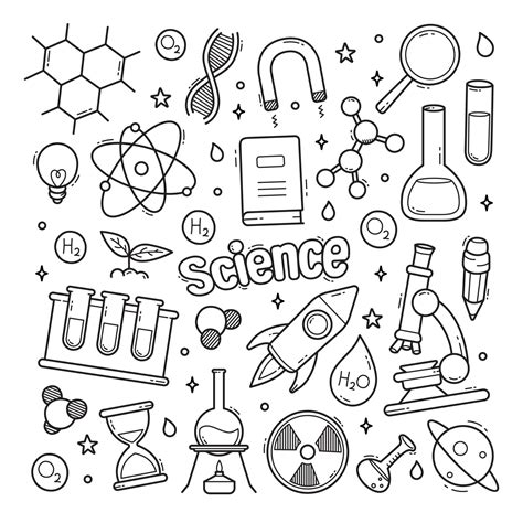 Vector Hand Drawn Doodle Cartoon Set Of Science Theme Items 8596994