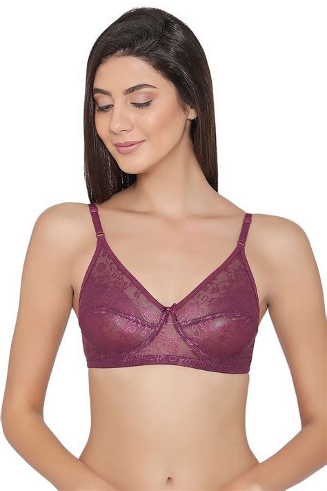buy lace non padded non wired full coverage bra in purple online india best prices cod