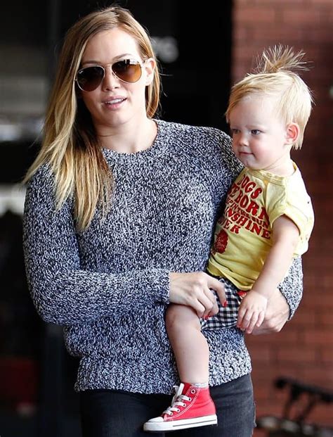 Hilary Duff Takes Luca To Mommy And Me Class In Stepped Hem Skinny Jeans