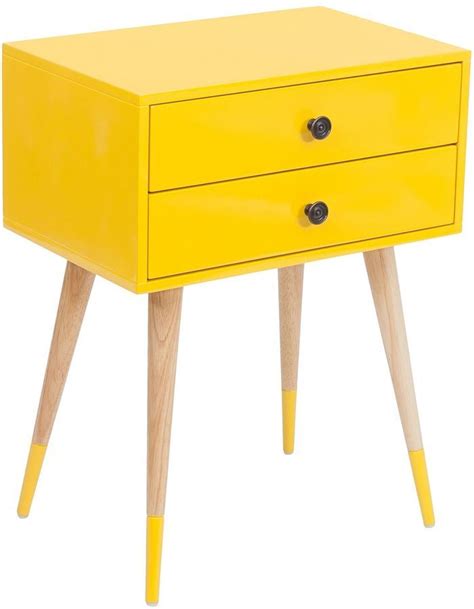 Zanui Bedside Tables Lois Yellow Dipped Bedside Table Shopstyle