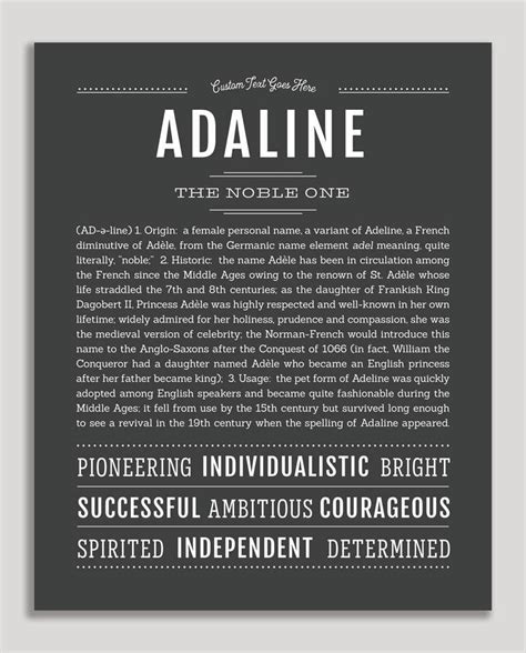 Adaline Name Art Print Classic Names Names Personalized Art Print