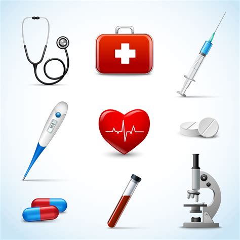 Realistic Medical Icons 435838 Vector Art At Vecteezy