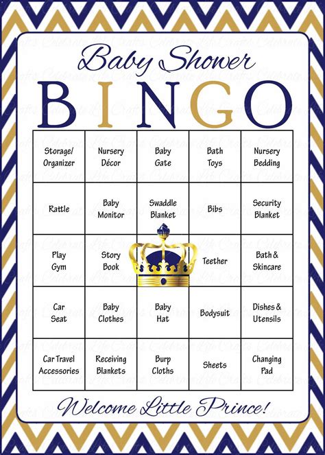 How to play this free how to play gift baby shower bingo: Prince Baby Bingo Cards - Printable Download - Prefilled ...