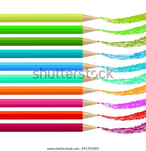 Set Colored Pencils Vector Illustration Stock Vector Royalty Free