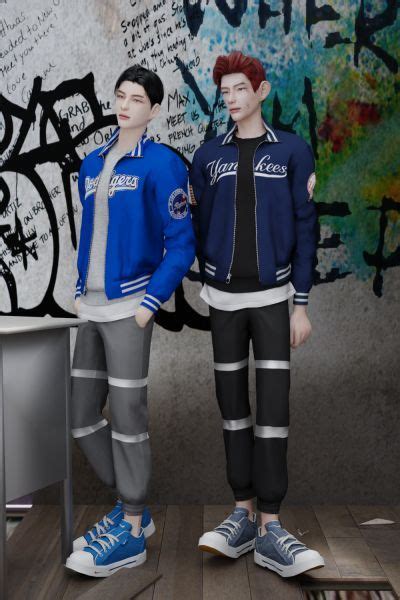 Xion Outfit Set 05 2 Cool 4 Skool Xion 심즈 4 스웨트 셔츠 심즈