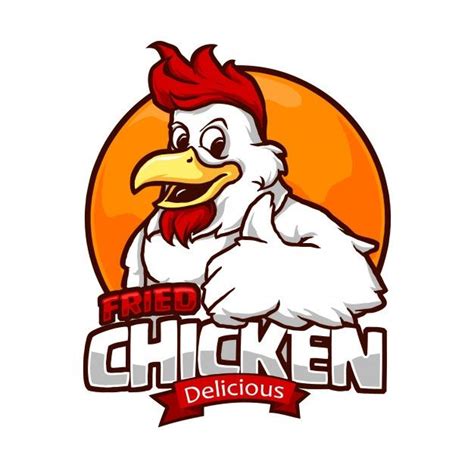 Chicken Mascot For Junk Food Restaurant Logo In 2020 Chicken Logo