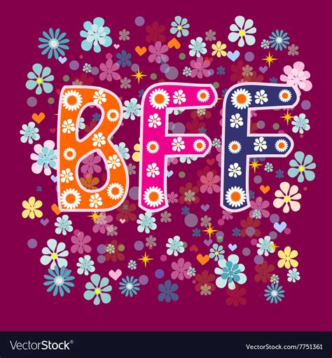 Bff Best Friends Forever Royalty Free Vector Image