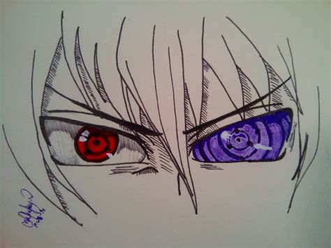 Sasuke Drawing Eyes Contour Sasuke Trying To Vary The