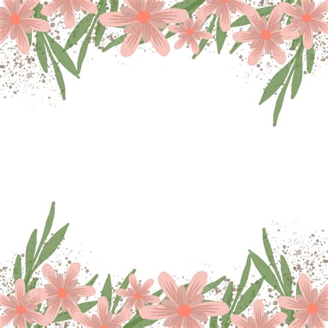 Gambar Bingkai Bunga Estetika Yang Digambar Tangan Bingkai Floral