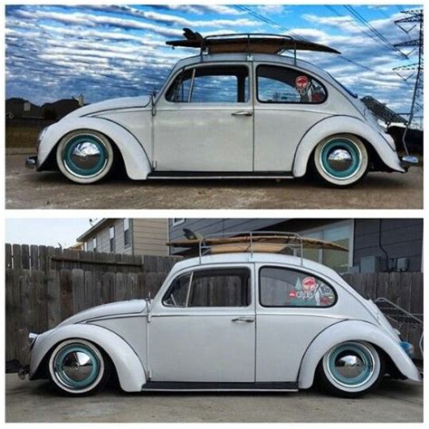 Inspirationwhite Vw Beetle With Blue Wheels And White Walls