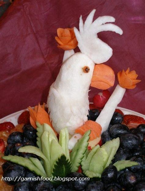 Garnishfoodblog Fruit Carving Arrangements And Food Garnishes Parrot