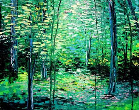 Timberland 22x28 Impasto Spring Forest Landscape Abstract Etsy