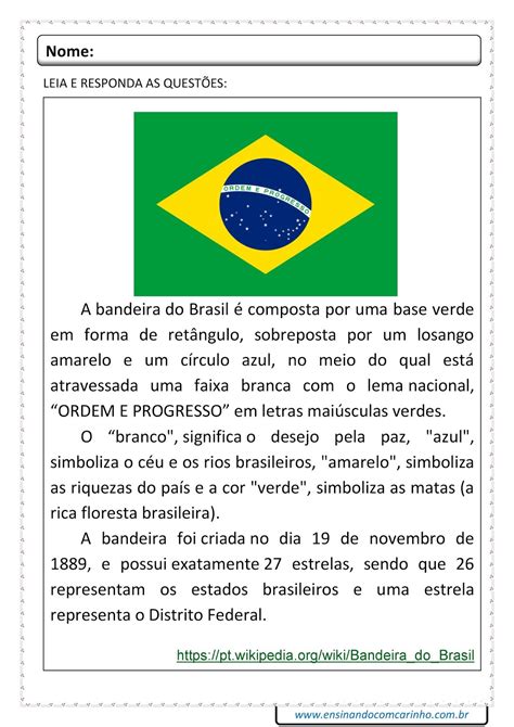 Bandeira Do Brasil Atividades