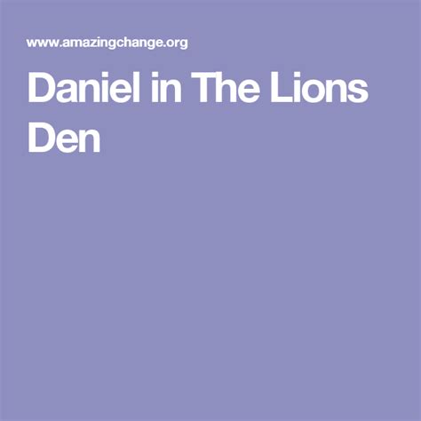 Daniel In The Lions Den Lions Den Daniel