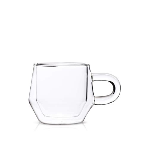 Buy Double Walled Glass Coffee Mugs By Hearth I 2 8oz Clear Insulated Coffee Mugs With Handles