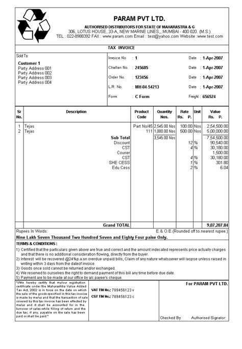 Tally Bill Format In Excel Invoice Template Ideas Hot Sex Picture