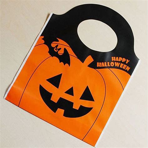 50pcs Halloween Treat Bags Trick Or Treat Bags Halloween Candy Bags